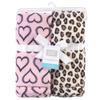Hudson Baby Unisex Baby Silky Plush and Coral Fleece Blanket, Leopard Heart, 30x36 inches view 2