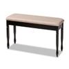 Baxton Studio Corey Modern and Contemporary Sand Fabric Upholstered and Dark Brown Finished Wood Dining Bench view 1