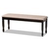 Baxton Studio Corey Modern and Contemporary Sand Fabric Upholstered and Dark Brown Finished Wood Dining Bench view 3