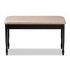Baxton Studio Corey Modern and Contemporary Sand Fabric Upholstered and Dark Brown Finished Wood Dining Bench view 4