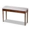 Baxton Studio Grey Upholstered and Walnut Brown Finished Wood Dining Bench view 1