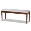 Baxton Studio Grey Upholstered and Walnut Brown Finished Wood Dining Bench view 3