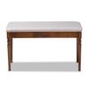 Baxton Studio Grey Upholstered and Walnut Brown Finished Wood Dining Bench view 4