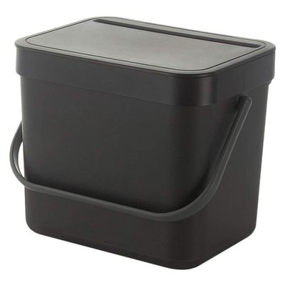 Cabilock Modern Wall-Mounted Trash Can Collapsible Design Portable Plastic Bin Black Ideal for Kitchen Home