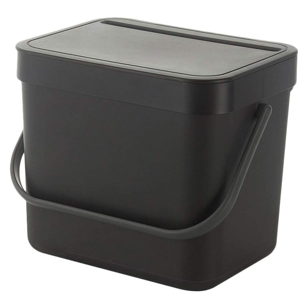 Cabilock Modern Wall-Mounted Trash Can Collapsible Design Portable Plastic Bin Black Ideal for Kitchen Home