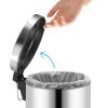 5L Fingerprint Proof Bathroom Trash Can, Brushed Stainless Steel 1.3-Gallon Round Step Garbage Can view 2