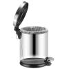 5L Fingerprint Proof Bathroom Trash Can, Brushed Stainless Steel 1.3-Gallon Round Step Garbage Can view 3