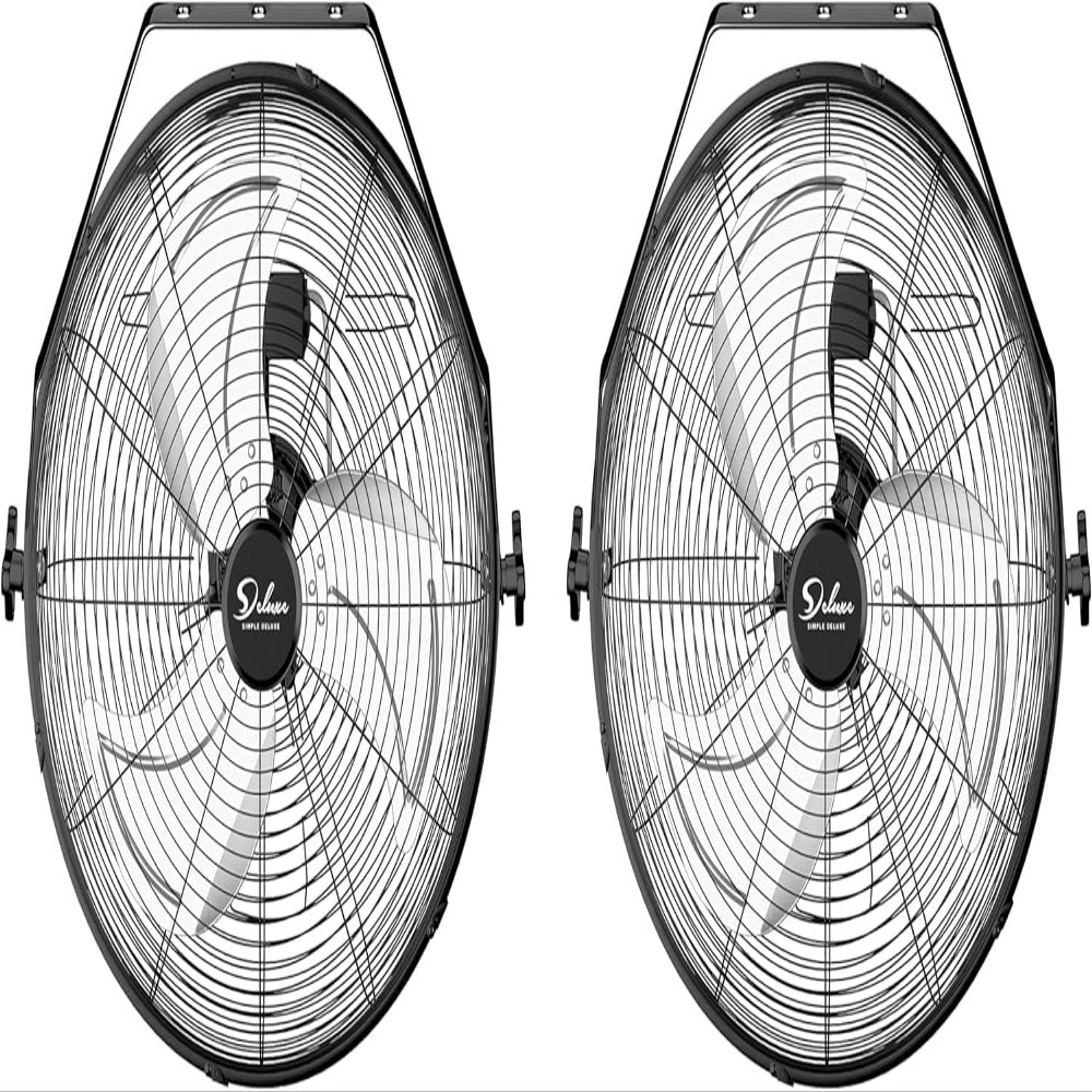 Simple Deluxe 20 Inch High Velocity 3 Speed, Black Wall-Mount Fan for Warehouse, Greenhouse, Workshop, Patio, Factory and Basement