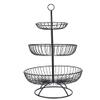 Haofy 3-Tier Metal Fruit Dish Plate Modern Style Vegetable Stand Server Storage Basket Tray Tableware for Household Living Room Decoration (Black) view 1