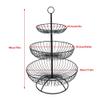 Haofy 3-Tier Metal Fruit Dish Plate Modern Style Vegetable Stand Server Storage Basket Tray Tableware for Household Living Room Decoration (Black) view 2