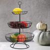 Haofy 3-Tier Metal Fruit Dish Plate Modern Style Vegetable Stand Server Storage Basket Tray Tableware for Household Living Room Decoration (Black) view 3