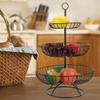 Haofy 3-Tier Metal Fruit Dish Plate Modern Style Vegetable Stand Server Storage Basket Tray Tableware for Household Living Room Decoration (Black) view 4