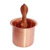finaldeals Combo Pack Pooja Item Brass Bell Different Type Two Pooja Diya Deepak Om Pooja Thali with Copper Panchpatra and Kalash Lota Pooja Mauli Dhaaga and Cotton Round Wicks view 4