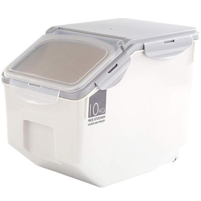 2-Pack Large Rice Storage Containers 10 Liter 340 oz Feed Bin Dog Food Storage Container Set Leak Proof Locking Lid