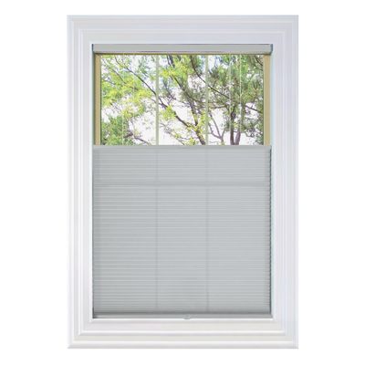 BlindsAvenue Cordless Top Down Bottom Up Cellular Honeycomb Shade, 9/16" Single Cell, Light Filtering, Gray Sheen, Size: 37.5" W x 72" H