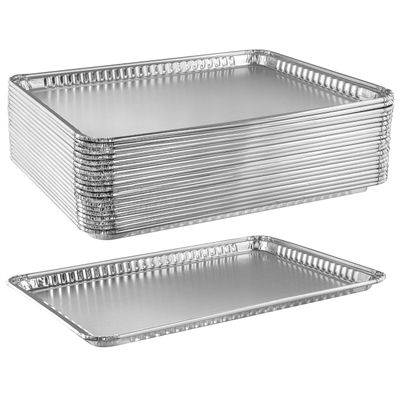 16 x 11 Inch 20 Pack Large Aluminum Pans Cookie Sheets Heavy Duty Non Stick Disposable Baking Trays for Cookies Bacon Brownies Rectangular Foil Pans for Oven Broiler Cooking Grilling Catering