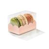 Pastry Chef's Boutique Premium Clear and Pink Insert Wedding Party Favor Gift Boxes for French Cake Macarons 3.14'' x 2'' x 2'' - Holds 3 Macarons - Pack of 25 view 1