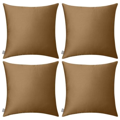 4-Pack 100% Cotton Comfortable Solid Decorative Throw Pillow Case,Thmyo Square Cushion Cover Pillowcase Sublimation Blank Pillow Covers DIY Throw Pillowcase for Couch(22x22 inch/ 55x55cm,Light Coffee)