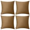 4-Pack 100% Cotton Comfortable Solid Decorative Throw Pillow Case,Thmyo Square Cushion Cover Pillowcase Sublimation Blank Pillow Covers DIY Throw Pillowcase for Couch(22x22 inch/ 55x55cm,Light Coffee) view 1