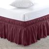 Amuze Bedding Eay Fit Elastic Wrap Around Ruffled Bed Skirt Recron 700 Thread Count(Wine, Cal King, Drop Length 12 Inches) view 1