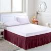 Amuze Bedding Eay Fit Elastic Wrap Around Ruffled Bed Skirt Recron 700 Thread Count(Wine, Cal King, Drop Length 12 Inches) view 2