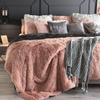 Bedding Shaggy Rose Pink Blanket with Sherpa King Size XL Soft Thick and Warm Blanket view 1