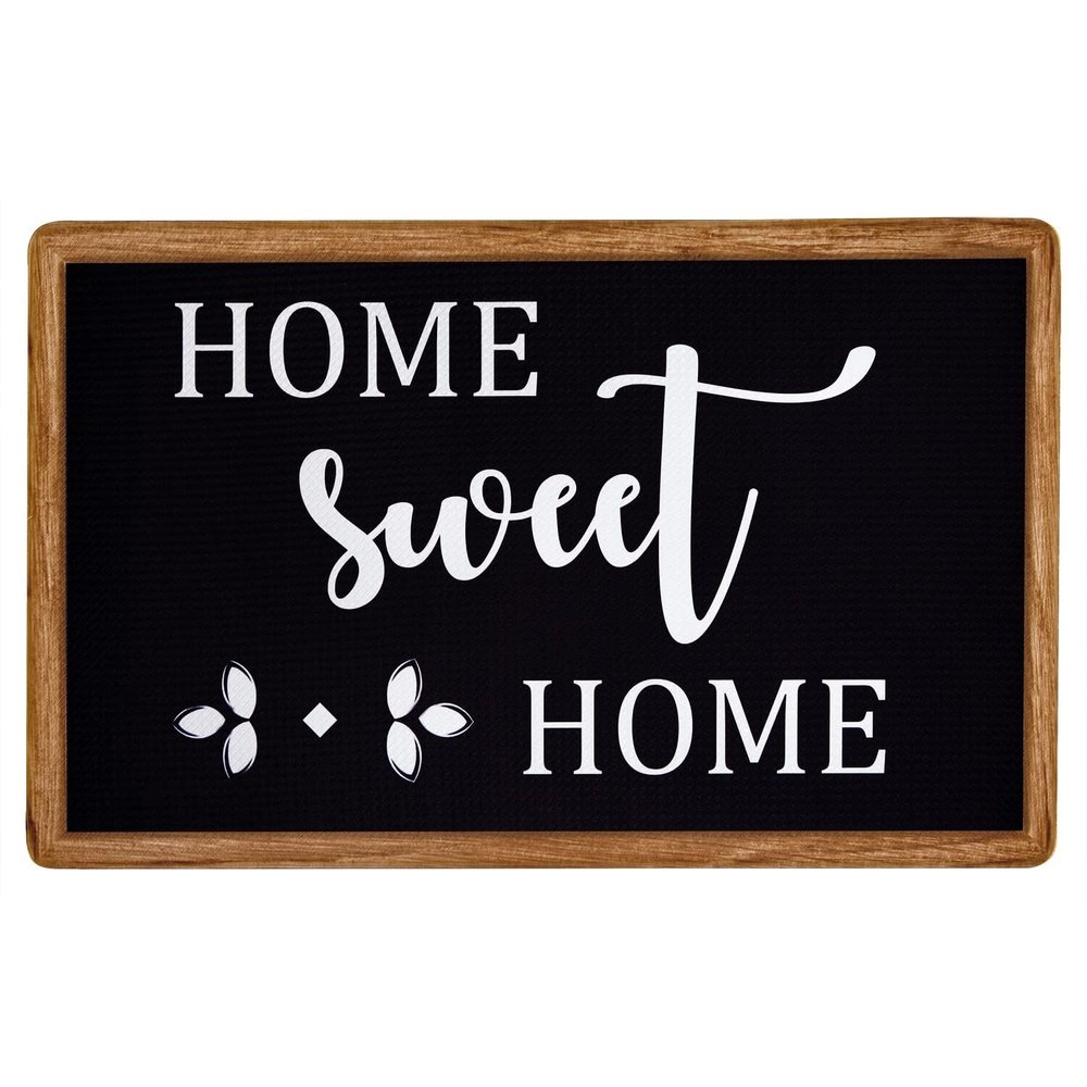 Anti-Fatigue Floor Comfort Mat - 18 x 30 Inch (Farmhouse Black) - Waterproof Non-Slip Rug - Easy to Clean Cushioned Mat for Kitchen, Bathroom, Standing Desk & Office - Achim Home Decor