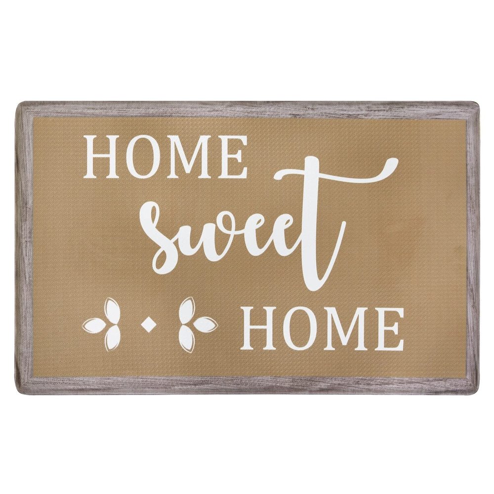 Anti-Fatigue Floor Comfort Mat - 18 x 30 Inch (Farmhouse Tan) - Waterproof Non-Slip Rug - Easy to Clean Cushioned Mat for Kitchen, Bathroom, Standing Desk & Office - Achim Home Decor