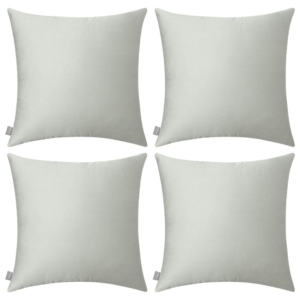 4-Pack 100% Cotton Comfortable Solid Decorative Throw Pillow Case,Thmyo Square Cushion Cover Pillowcase Sublimation Blank Pillow Covers DIY Throw Pillowcase for Sofa Bedroom(24x24 inch/ 60x60cm,Grey)