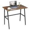 Alecono Computer 35'' Study Writing Small Spaces Modern Simple Metal Frame Rustic Brown Desk, Caramel view 1
