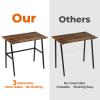 Alecono Computer 35'' Study Writing Small Spaces Modern Simple Metal Frame Rustic Brown Desk, Caramel view 4