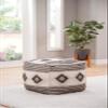 Steve Silver Co Dalia Square Handwoven Contemporary Style Pouf, for The Living Room, Bedroom and Kids Room, 18" L x 18" W x 18" H, Beige/White/Black view 2