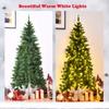 Goplus 6ft Prelit Half-Shape Christmas Tree, Premium 427 PVC Needles Artificial Tree, with 250 LED Lights, Metal Stand, for Xmas Indoor Decoration view 3