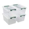 AnnkkyUS 4-Pack 6 Quarts Clear Storage Box Tote, Plastic Bins with Lids view 1