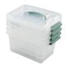 AnnkkyUS 4-Pack 6 Quarts Clear Storage Box Tote, Plastic Bins with Lids view 2