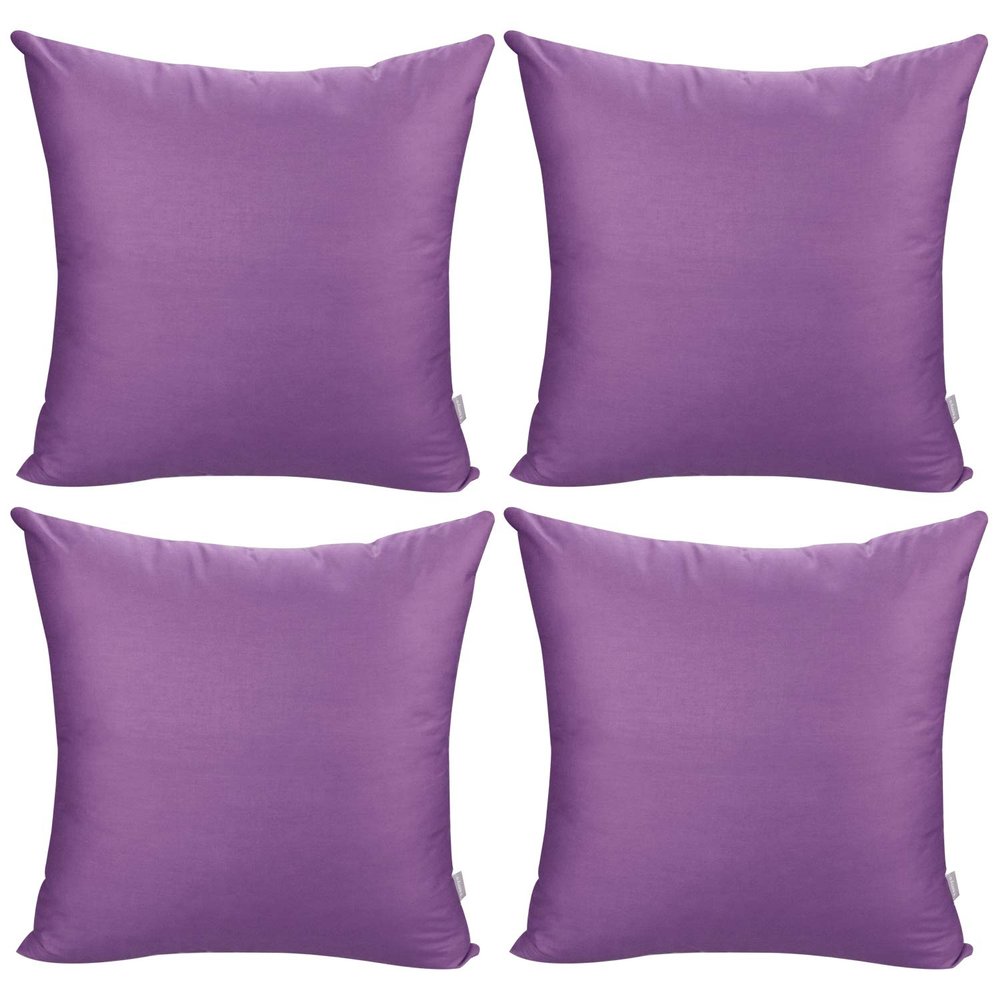 4-Pack 100% Cotton Comfortable Solid Decorative Throw Pillow Case,Thmyo Square Cushion Cover Pillowcase Sublimation Blank Pillow Covers DIY Throw Pillowcase for Sofa Couch(24x24 inch/ 60x60cm,Purple)