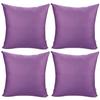 4-Pack 100% Cotton Comfortable Solid Decorative Throw Pillow Case,Thmyo Square Cushion Cover Pillowcase Sublimation Blank Pillow Covers DIY Throw Pillowcase for Sofa Couch(24x24 inch/ 60x60cm,Purple) view 1