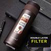 Pinkah Thermos 500ml With Tea Coffee Filter 2-layer 304 Stainless Steel Vacuum Thermal Water Bottle Leakproof Travel Coffee Mug (Red 450ml) view 4