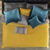 Bedding Textured Mustard Yellow Blanket with Sherpa Queen XL Soft Thick and Warm Blanket view 2