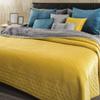 Bedding Textured Mustard Yellow Blanket with Sherpa Queen XL Soft Thick and Warm Blanket view 3