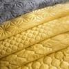 Bedding Textured Mustard Yellow Blanket with Sherpa Queen XL Soft Thick and Warm Blanket view 4