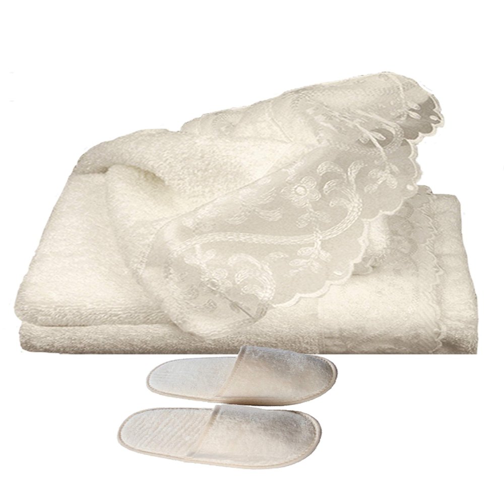 Armani International Hand Towel Laced + Slippers Bonjour Paris Collection Crafted in Europe