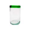 Set Of Six Blown Glass Glasses With Green Rim view 2