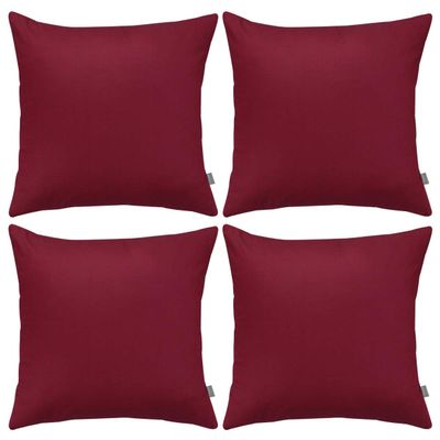 4-Pack 100% Cotton Comfortable Solid Decorative Throw Pillow Case,Thmyo Square Cushion Cover Pillowcase Sublimation Blank Pillow Covers DIY Throw Pillowcase for Sofa(24x24 inch/ 60x60cm,Wine red)