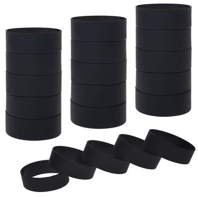 Muka 20 PCS Rubber Bracelets 1 Inch Wide Silicone Wristbands for Adults