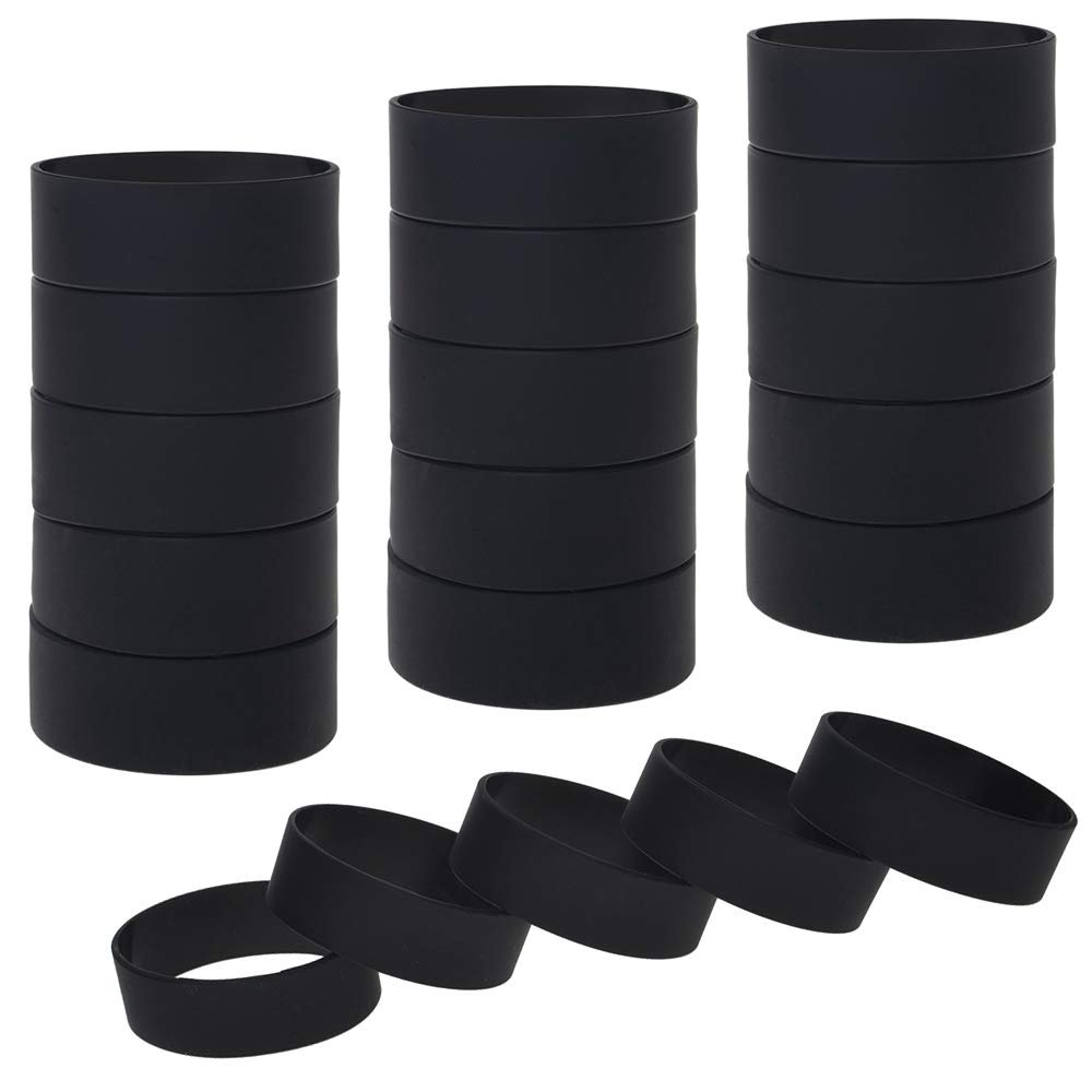 Muka 20 PCS Rubber Bracelets 1 Inch Wide Silicone Wristbands for Adults