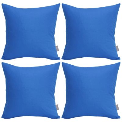 4-Pack 100% Cotton Comfortable Solid Decorative Throw Pillow Case,Thmyo Square Cushion Cover Pillowcase Sublimation Blank Pillow Covers DIY Throw Pillowcase for Sofa Bedroom(24x24 inch/ 60x60cm,Blue)