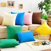 4-Pack 100% Cotton Comfortable Solid Decorative Throw Pillow Case,Thmyo Square Cushion Cover Pillowcase Sublimation Blank Pillow Covers DIY Throw Pillowcase for Sofa Bedroom(24x24 inch/ 60x60cm,Blue) view 3