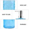 Cabilock Glass Soap Dispenser Pump Bottle Vertical Stripe Refillable Liquid Soap Dispenser for Kitchen Bathroom and Home Decor Elegant and Reusable Pump view 4