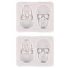 2Pcs Halloween Skull Silicone Cake Mold Set for Fondant Baking Chocolate Candy Jelly Ice Cubes Diy Crafts 2.87X2.16X0.51 Inch view 1